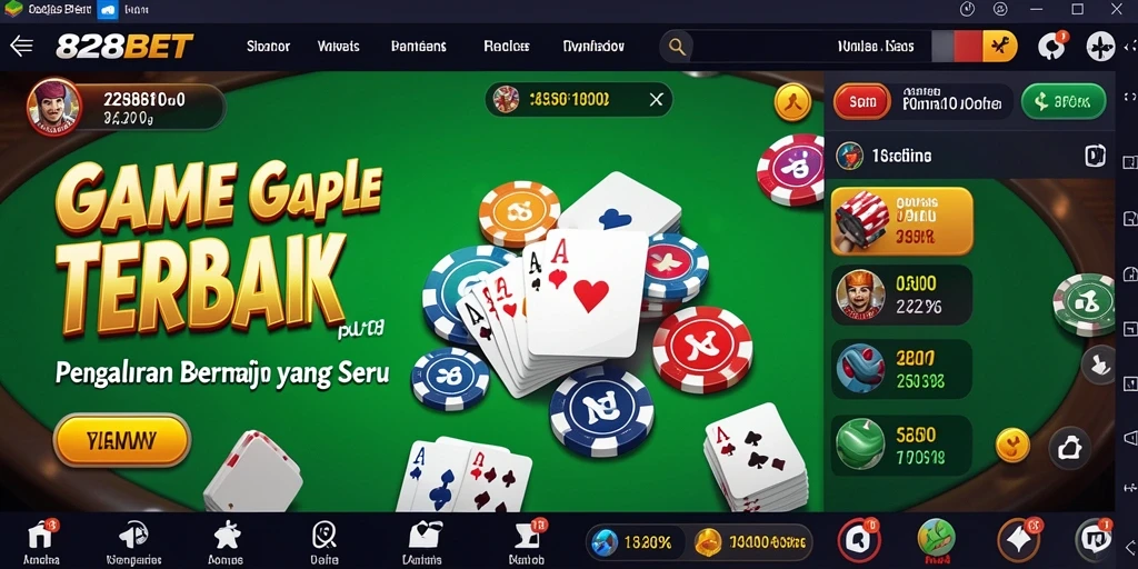 Tampilan gameplay Gaple yang seru dan interaktif di 828BET.