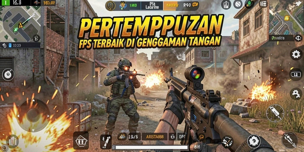 Screenshot utama ARISTA88 menampilkan intensitas pertempuran FPS yang seru.