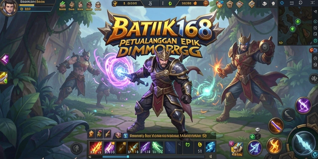 Tampilan aksi seru dalam gameplay MMORPG BATIK168.