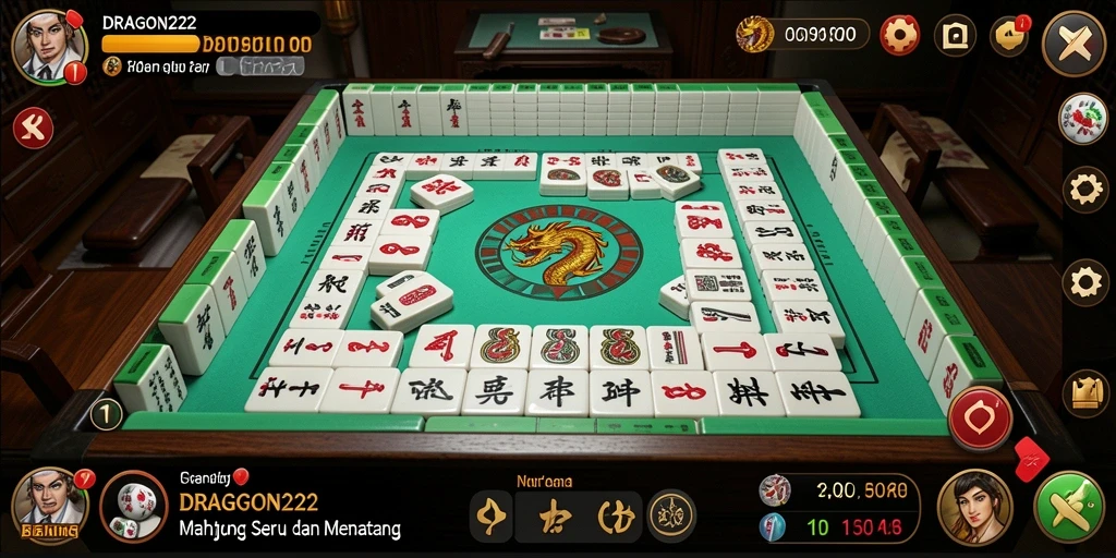 Screenshot DRAGON222 menampilkan aksi seru permainan Mahjong.