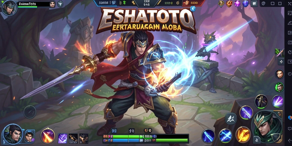 Screenshot gameplay ESHATOTO menampilkan aksi seru dalam MOBA.