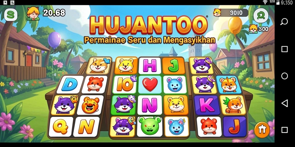 Tampilan gameplay Bingo yang seru dan interaktif di HUJANTOTO.