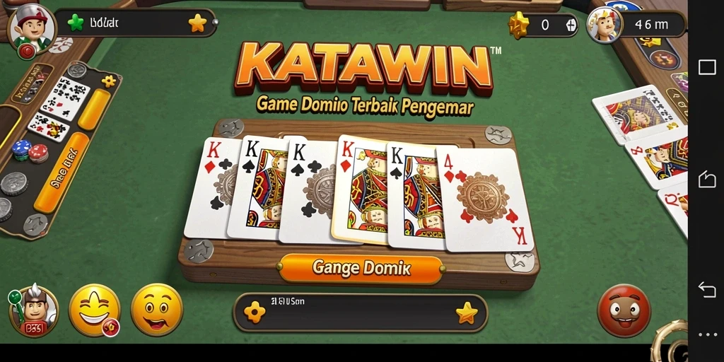 Screenshot gameplay KATAWIN yang menunjukkan keseruan permainan domino.