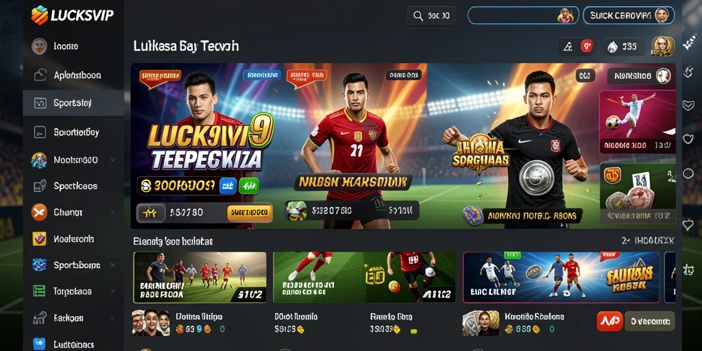 Screenshot utama menampilkan antarmuka atractif aplikasi Sportsbook LUCKSVIP.
