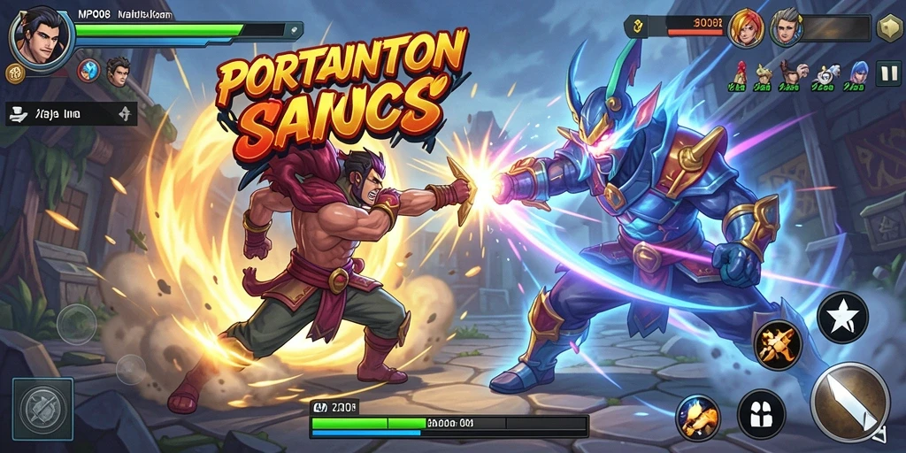 Screenshot utama MPO08 menunjukkan pertarungan mendebarkan antar karakter.