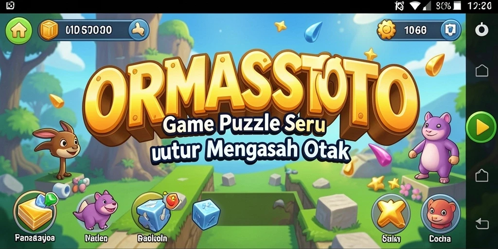 Screenshot menunjukkan gameplay Puzzle ORMASSTOTO yang menantang.