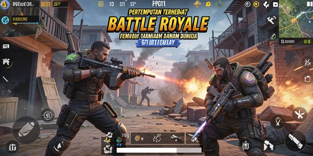 Tampilan mendebarkan dari gameplay PG11 Battle Royale.