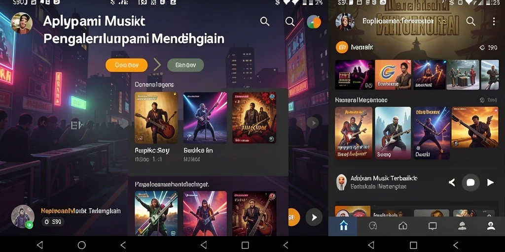 Tampilan utama S80 dengan pilihan lagu-lagu dan fitur pemutar.
