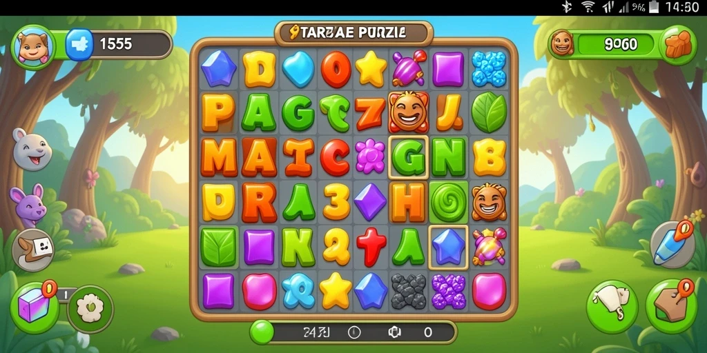 Screenshot gameplay TAR555 yang menampilkan keseruan mencocokkan item Match-3.