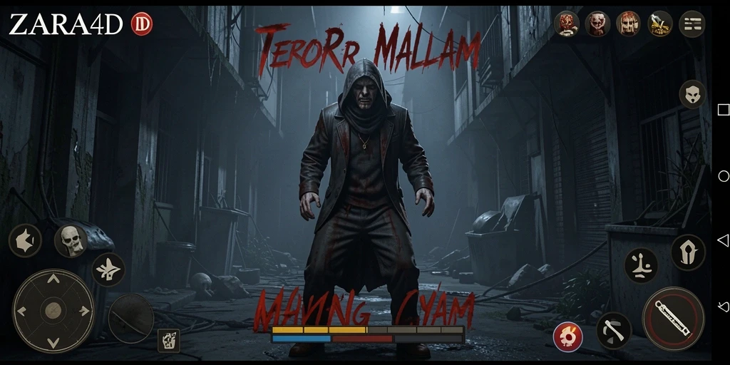 Tampilan gameplay ZARA4D yang mencekam dan mengerikan.